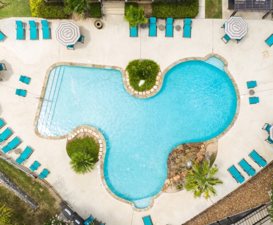 overhead shot of pool